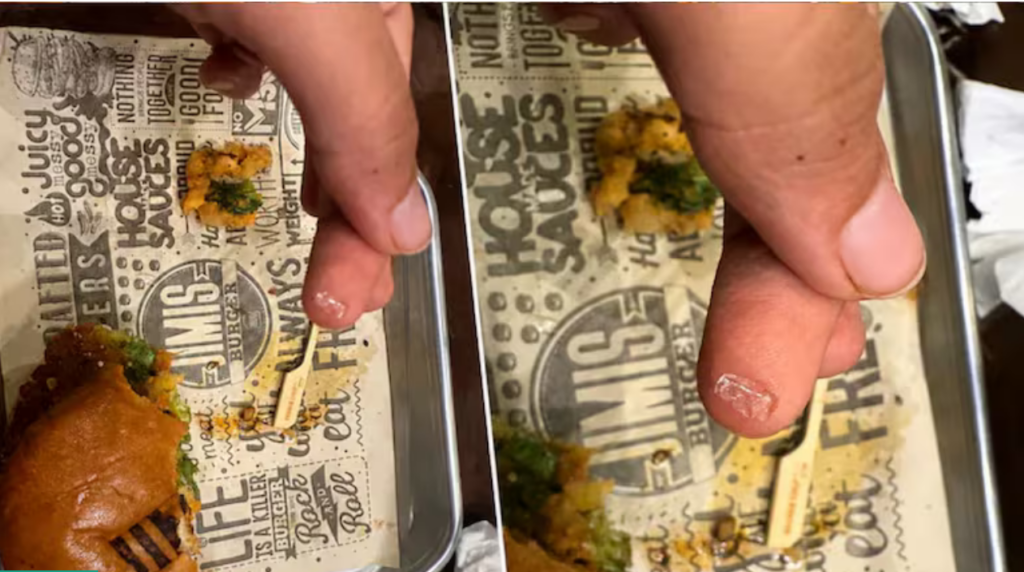 glass fragment in burger
